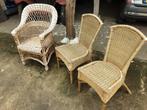 3 rietenstoelen samen voor 10 euro, Huis en Inrichting, Stoelen, Ophalen, Gebruikt, Riet of Rotan, Drie