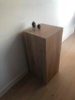 Eikenhout zuil, pilaar, tafel, plateau, kunst zuil, kubus, Ophalen of Verzenden, Zo goed als nieuw