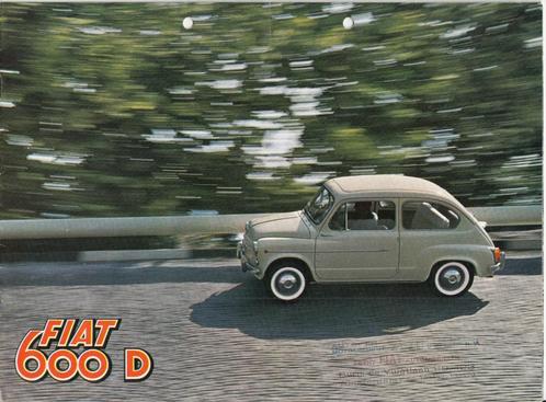 Fiar 600D autofolder uit 1965, Boeken, Auto's | Folders en Tijdschriften, Gelezen, Overige merken, Verzenden