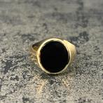 14k gouden ring zegelring onyx steen, Sieraden, Tassen en Uiterlijk, Ringen, Ophalen of Verzenden