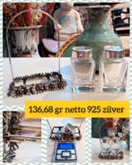 Prachtig zwaar 925 zilveren peper en zout stel in houder !!!, Ophalen of Verzenden, Zilver