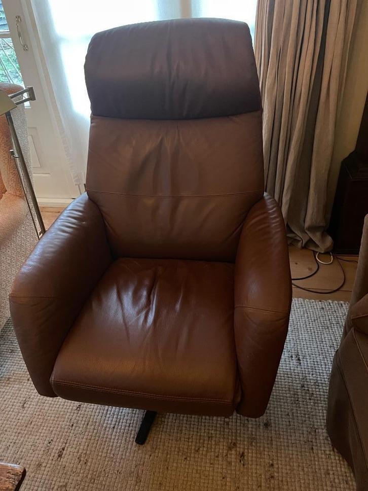 Stressless Scott fauteuil leer, verwarming, massage, etc., Huis en Inrichting, Fauteuils, Zo goed als nieuw, Leer, Metaal, 75 tot 100 cm