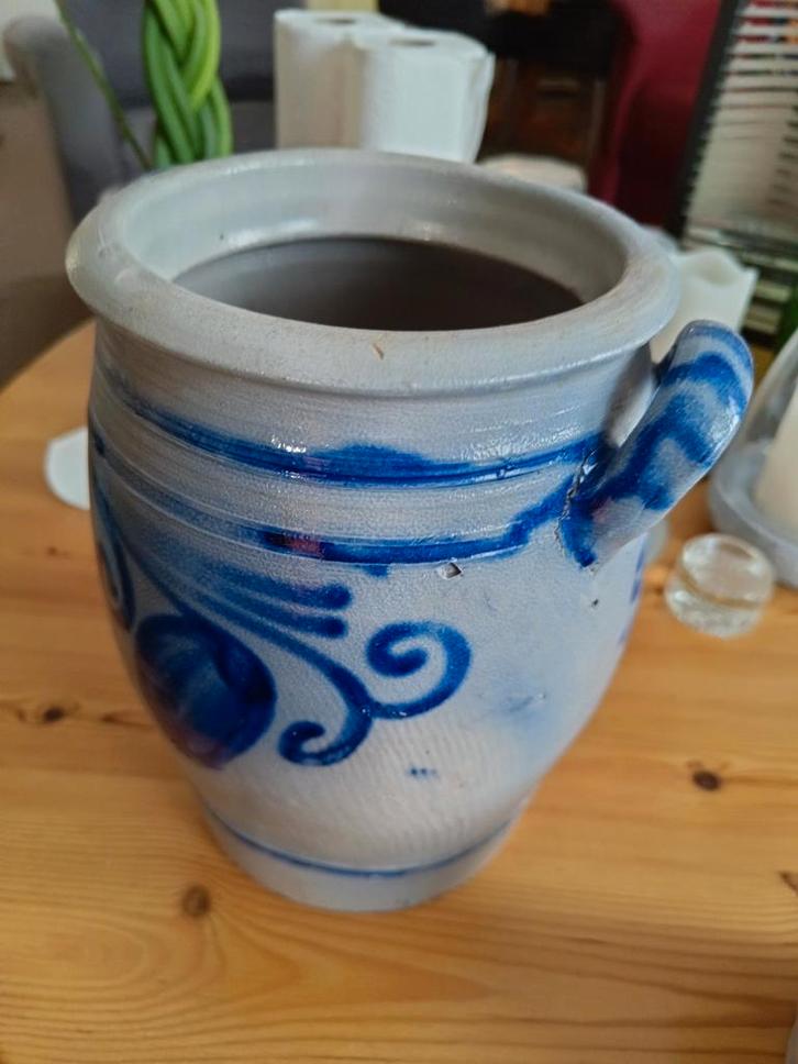 Westerwald Keulse Pot - Zoutgeglazuurd Steengoed, Tuin en Terras, Bloempotten, Gebruikt, Aardewerk, Binnen, Balkon, Tuin, Minder dan 40 cm