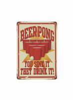 Beerpong metalen bord, Ophalen of Verzenden, Nieuw, Versiering, Verjaardag