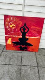 Schilderij Yoga 100x100 cm, Antiek en Kunst, Ophalen
