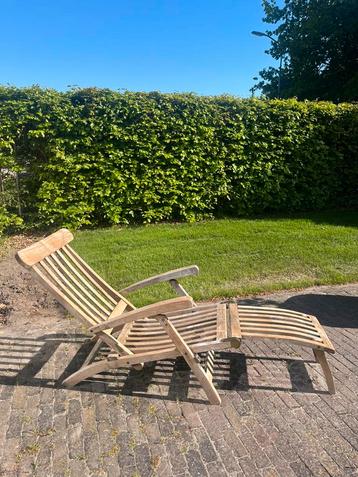 Deckchair teakhout met kussen van Teak Collection beschikbaar voor biedingen
