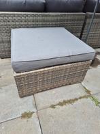 Tuin hocker tuin tafel poef inclusief grijs kussen, Ophalen, Zo goed als nieuw