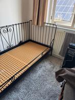 Zwart Metalen Bed 90x200, Ophalen, Gebruikt, 90 cm, Eenpersoons