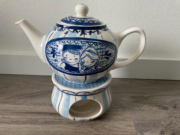 Delfts blond amsterdam theepot met theelicht houder beschikbaar voor biedingen