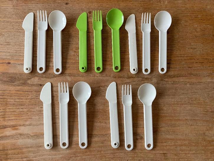 5 Sets Tupperware campingbestek bestekset bestek on-the-go, Huis en Inrichting, Keuken | Tupperware, Zo goed als nieuw, Overige typen