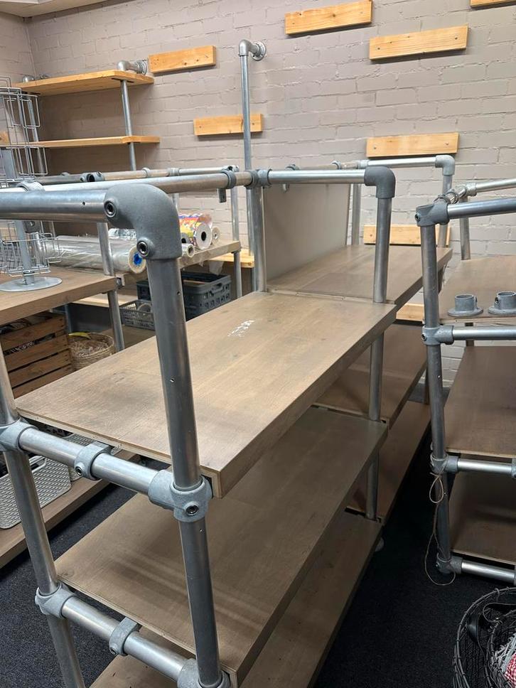 Winkelstelling met Steigerbuizen, Huis en Inrichting, Kasten | Stellingkasten, Zo goed als nieuw, Ophalen