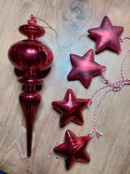 Rode glazen kerstornamenten / kerstballen, Ophalen of Verzenden