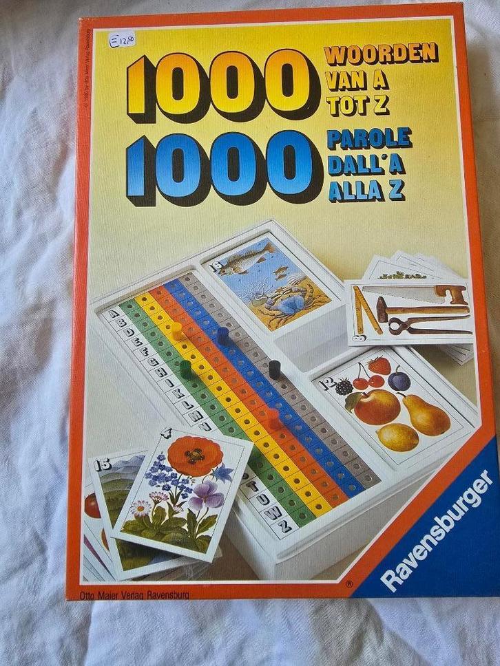 1000 woorden van A tot Z - spel, Hobby en Vrije tijd, Gezelschapsspellen | Bordspellen, Gebruikt, Ophalen of Verzenden