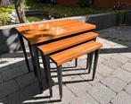 Mimiset - 3 bijzettafels, retro vintage jaren 60 / 70, Huis en Inrichting, Tafels | Bijzettafels, Minder dan 45 cm, Minder dan 55 cm