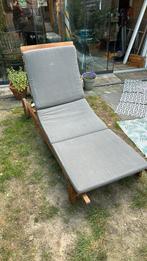 Houten ligbed met kussen, Tuin en Terras, Ophalen, Gebruikt, Hout