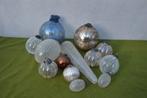 13 vintage glazen heksen ballen/ kerstballen met metalen haa, Diversen, Kerst, Ophalen of Verzenden, Gebruikt