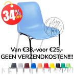 Kantinestoelen Helene lichtblauw stapelstoelen kuipstoelen, Info@everardo.nl, Ophalen of Verzenden, Everardo, Blauw