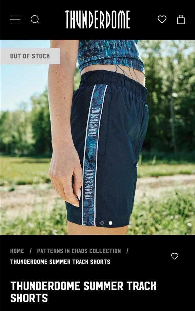 Thunderdome Patterns in Chaos Summer Track Shorts maat L, Kleding | Heren, Sportkleding, Nieuw, Algemeen, Zwart, Ophalen of Verzenden