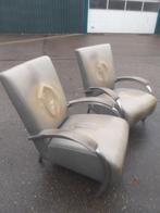 Molinari Accademia Fauteuils unieke mintgroene kleur, Ophalen, Gebruikt, 75 tot 100 cm, Metaal