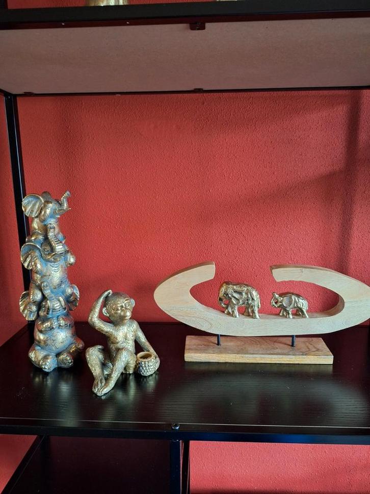 Goudkleurige Decoratie Beelden, Huis en Inrichting, Woonaccessoires | Kandelaars en Kaarsen, Nieuw, Kandelaar, Minder dan 25 cm