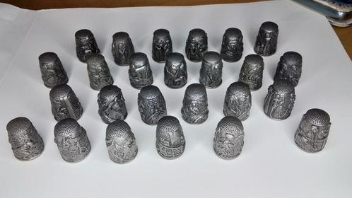 25 Franklin Mint Grim,s Fairy Tailes tinnen Vingerhoedjes, Verzamelen, Vingerhoedjes, Zo goed als nieuw, Nederland, Tin, Reliëf