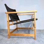 Safari stoel Hyllinge Møbler Denemarken hout canvas 70s, Gebruikt, -, Minder dan 75 cm, Ophalen of Verzenden