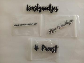 Nederlandse kerst tekst stempels beschikbaar voor biedingen