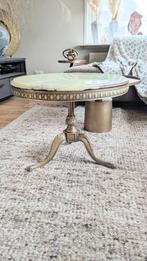 Salontafel Marmer messing, Ophalen, Gebruikt, 100 tot 150 cm, Rond