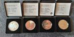 Serie van 4 FDC zilveren 50 guldens Beatrix, Postzegels en Munten, Munten | Nederland, Setje, Koningin Beatrix, Zilver, Ophalen of Verzenden