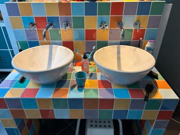 Villeroy & Boch ‘Loop’ wastafels/kommen glans wit keramiek beschikbaar voor biedingen