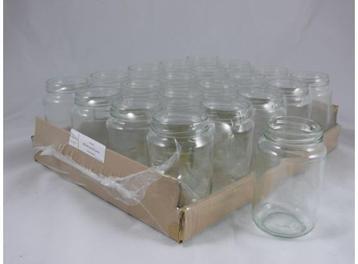 Glazen potten 375 ml met deksel – nieuw in tray van 20 stuks beschikbaar voor biedingen