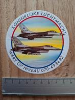 Sticker koninklijke luchtmacht werk op niveau, Verzamelen, Stickers, Ophalen of Verzenden, Zo goed als nieuw, Bedrijf of Vereniging