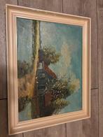 Schilderij - Landschap met huis - Nieuwwaarde 180, Antiek en Kunst, Ophalen of Verzenden