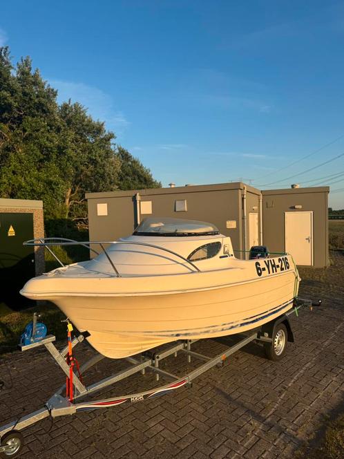 Quicksilver 420 Cabin Mercury 25pk 4-takt,nieuwe Trailer, Watersport en Boten, Vis- en Consoleboten, Zo goed als nieuw, 3 tot 6 meter