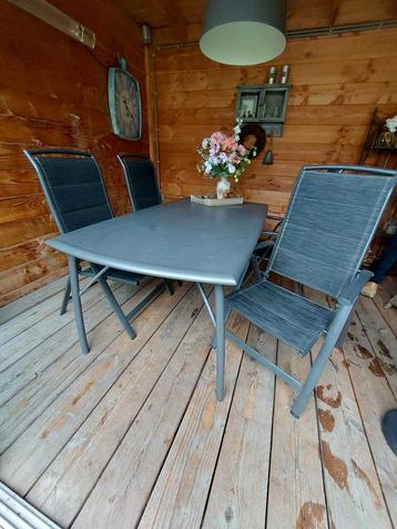 Aluminium Tuinset met 4 Stoelen - Bois Le Duc beschikbaar voor biedingen