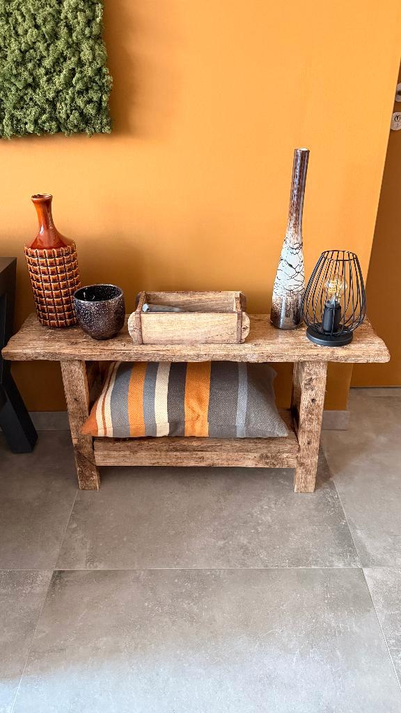 Houten side-table, Huis en Inrichting, Tafels | Sidetables, Zo goed als nieuw, 25 tot 50 cm, 50 tot 100 cm, Rechthoekig, Overige houtsoorten