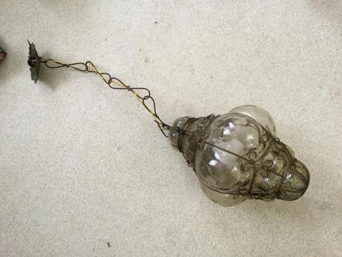 Glazen hanglamp, Huis en Inrichting, Lampen | Hanglampen, Minder dan 50 cm, Ophalen