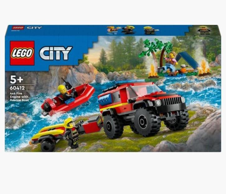 LEGO CITY brandweerauto 4x4 met reddingsboot 60412 *NEW*, Kinderen en Baby's, Speelgoed | Duplo en Lego, Nieuw, Lego, Complete set