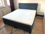 Tweepersoons boxspring bed 180x200 cm – donkerblauw, Huis en Inrichting, Ophalen, Blauw, Tweepersoons, Zo goed als nieuw