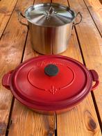 Braadpan / Stoofpan Gietijzer  +  Grote Soeppan  2 Stuks !, Huis en Inrichting, Keuken | Potten en Pannen, Ophalen, Gebruikt, Gietijzer