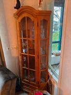 Hoek vitrinekast blank eiken, Huis en Inrichting, Ophalen, 50 tot 100 cm, Zo goed als nieuw, 150 tot 200 cm