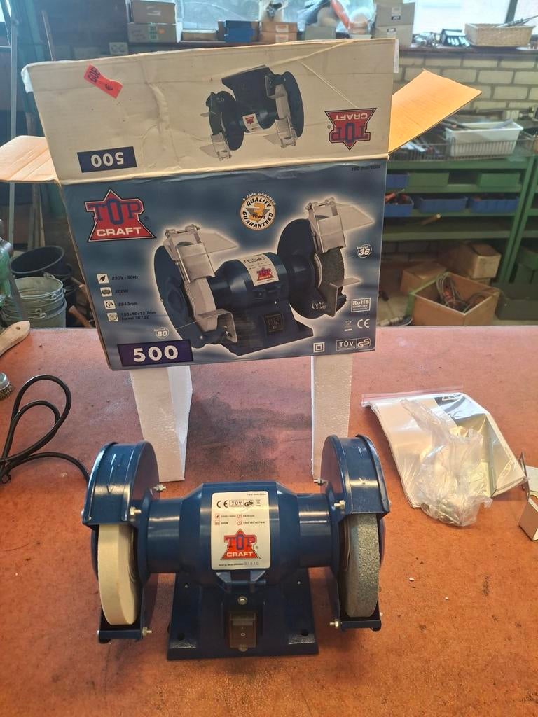 Nieuwe Werkbankslijper - Top Craft 500, Doe-het-zelf en Verbouw, Gereedschap | Slijpmachines, Ophalen of Verzenden, Nieuw, Minder dan 700 watt