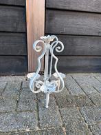 Witte metalen kandelaar, Ophalen, Gebruikt, Wit, Metaal