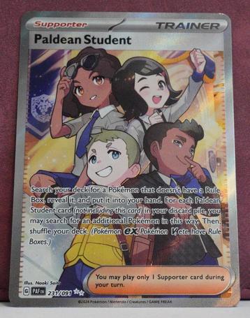 Paldean Student Full Art 231-091 Paldean Fates Pokèmon Kaart beschikbaar voor biedingen