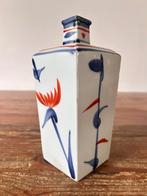 Vaas / bloemvaas - porselein - blauw/wit/rood decor, Ophalen of Verzenden