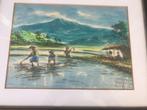 aquarel indonesie, Antiek en Kunst, Ophalen of Verzenden