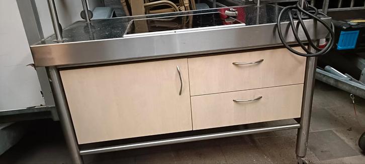 Horeca Keukenmeubel met RVS Blad, Huis en Inrichting, Keuken | Complete keukens, Gebruikt, Overige typen, Overige kleuren, Staal of Rvs