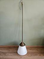 Gispen stijl schoollamp/ hanglamp, wit glas, Huis en Inrichting, Ophalen, Gebruikt, Glas, 75 cm of meer