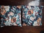 Kussenhoesjes (2x) met botanische print, Ophalen of Verzenden, Zo goed als nieuw, Overige kleuren, Vierkant