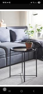 GLADOM Salontafel met dienblad, zwart, 45x53 cm #Ikea, Huis en Inrichting, Ophalen, Zo goed als nieuw, Rond, Metaal of Aluminium